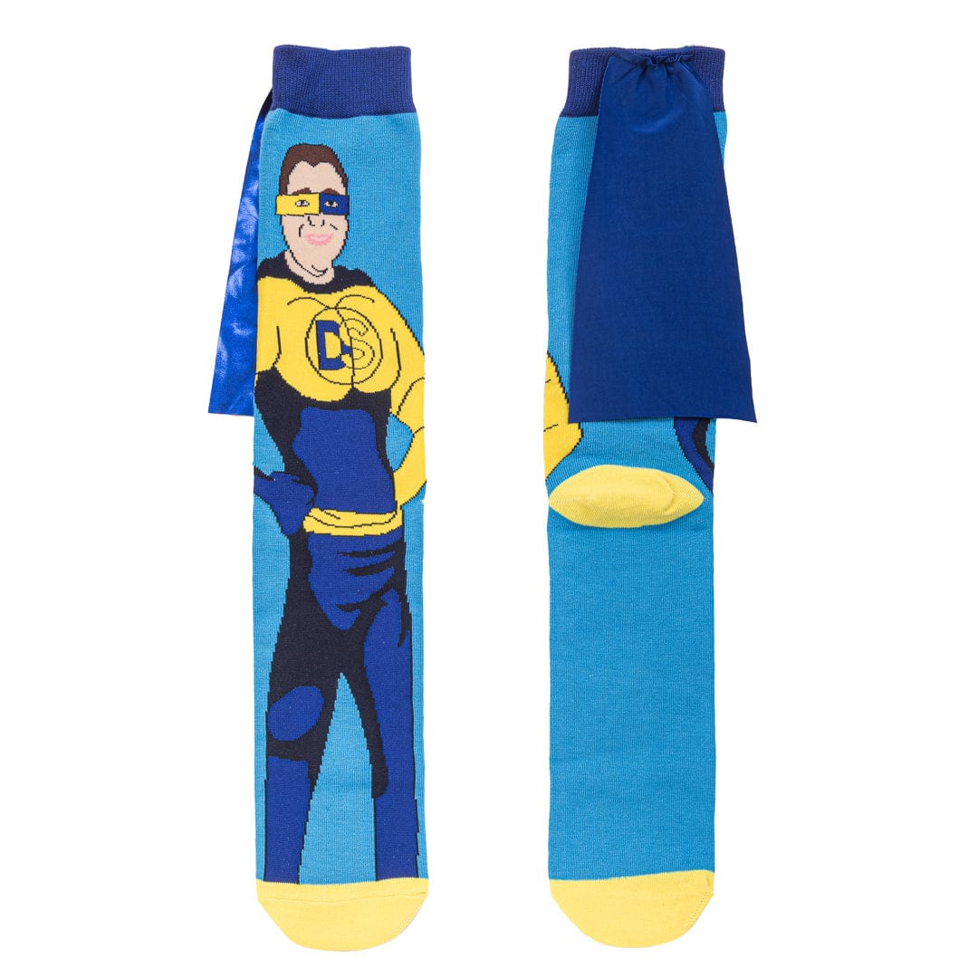 Down Syndrome Caped Superhero Boy Crew Sock