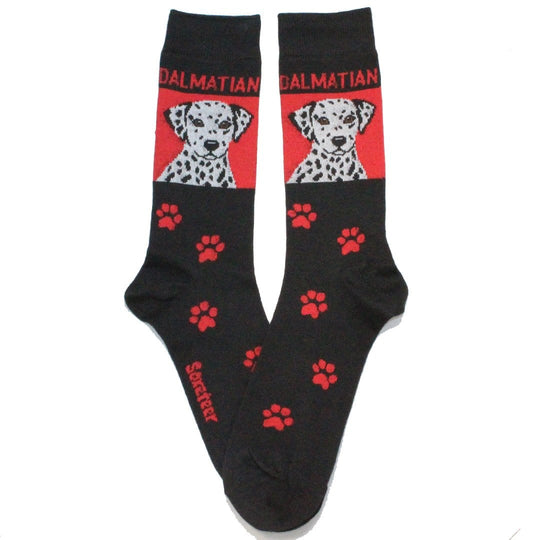 Dalmation Dog Crew Socks Women / black