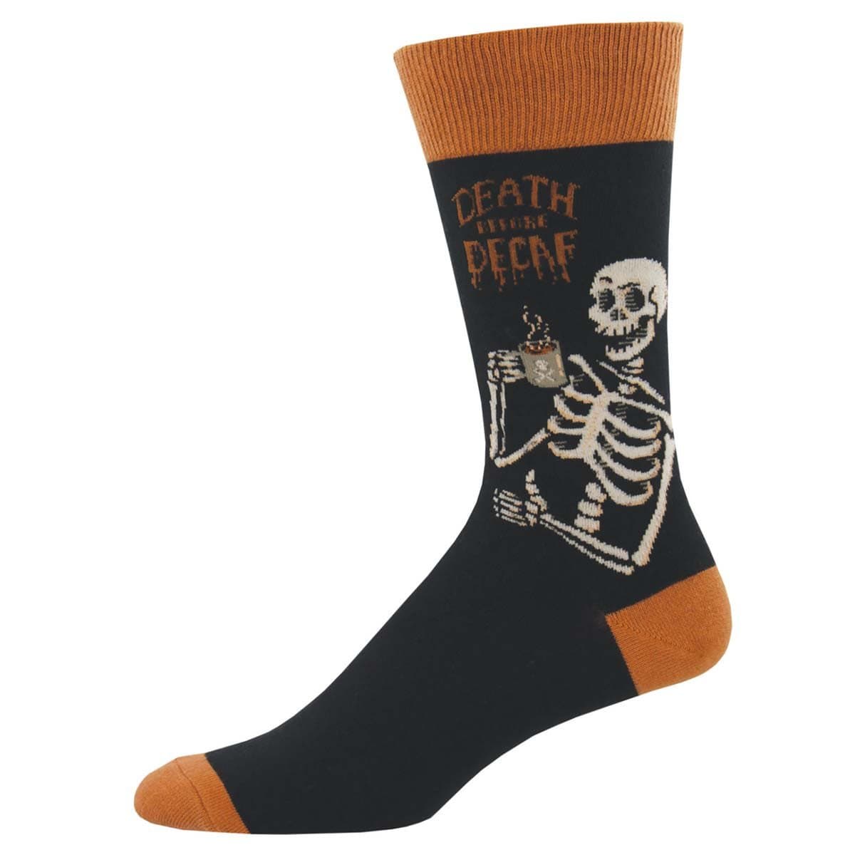 Death Before Decaf Men's Crew Sock Black