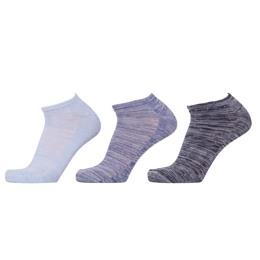 Denim Socks 3 Pack No Show Blue / Grey