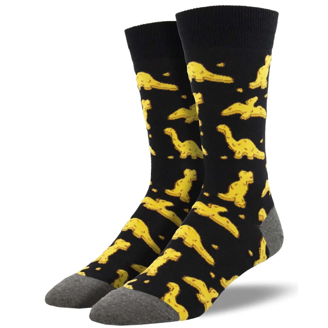 Dino Nuggets Men's Crew Socks Black