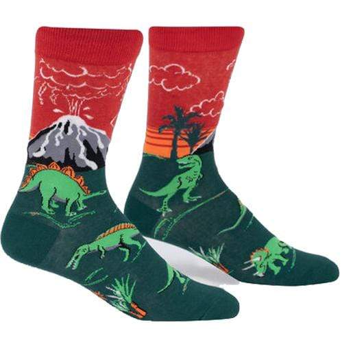 Dinosaur Days Men&#39;s Crew Sock Red