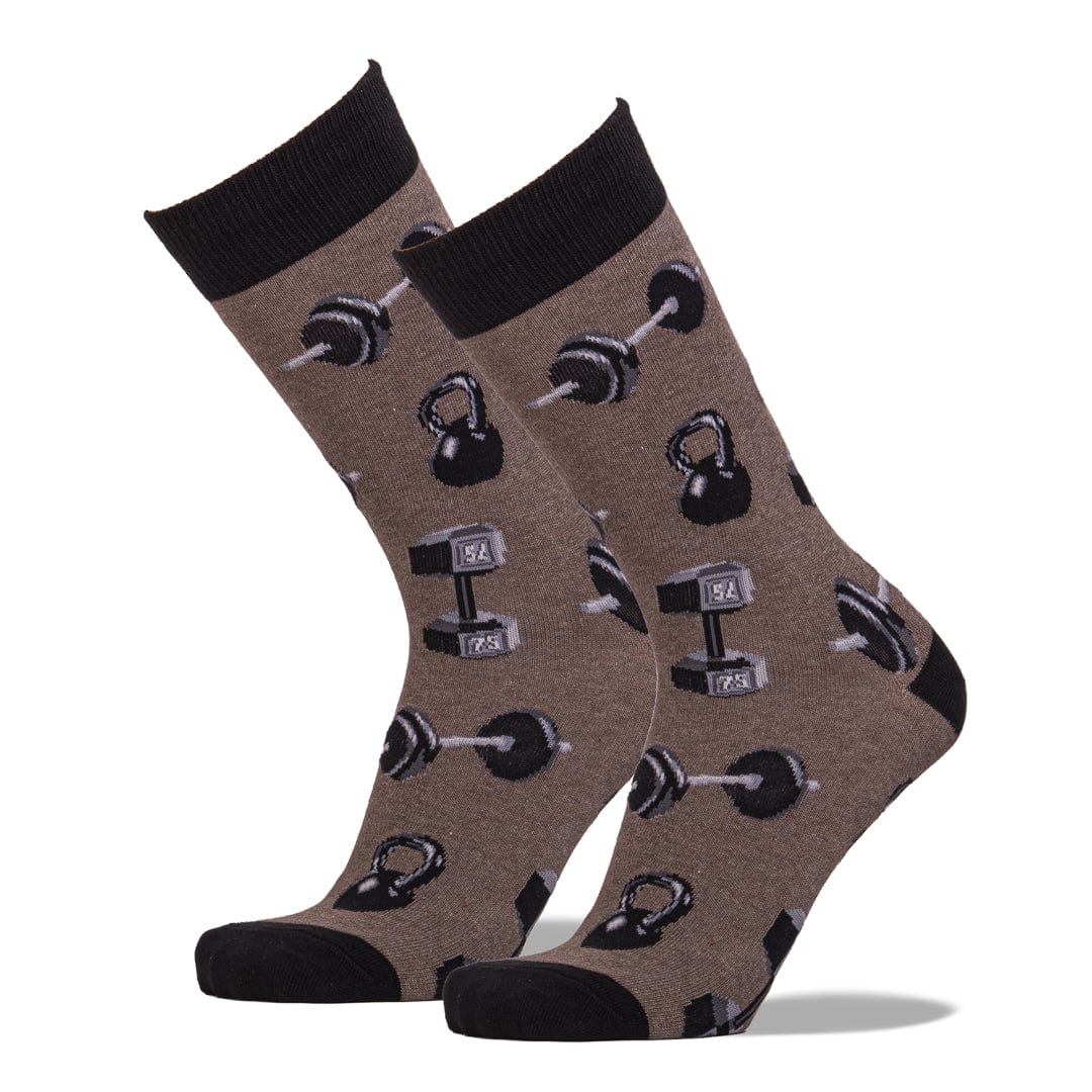 Do You Even Lift Bro Men's Crew Sock Brown