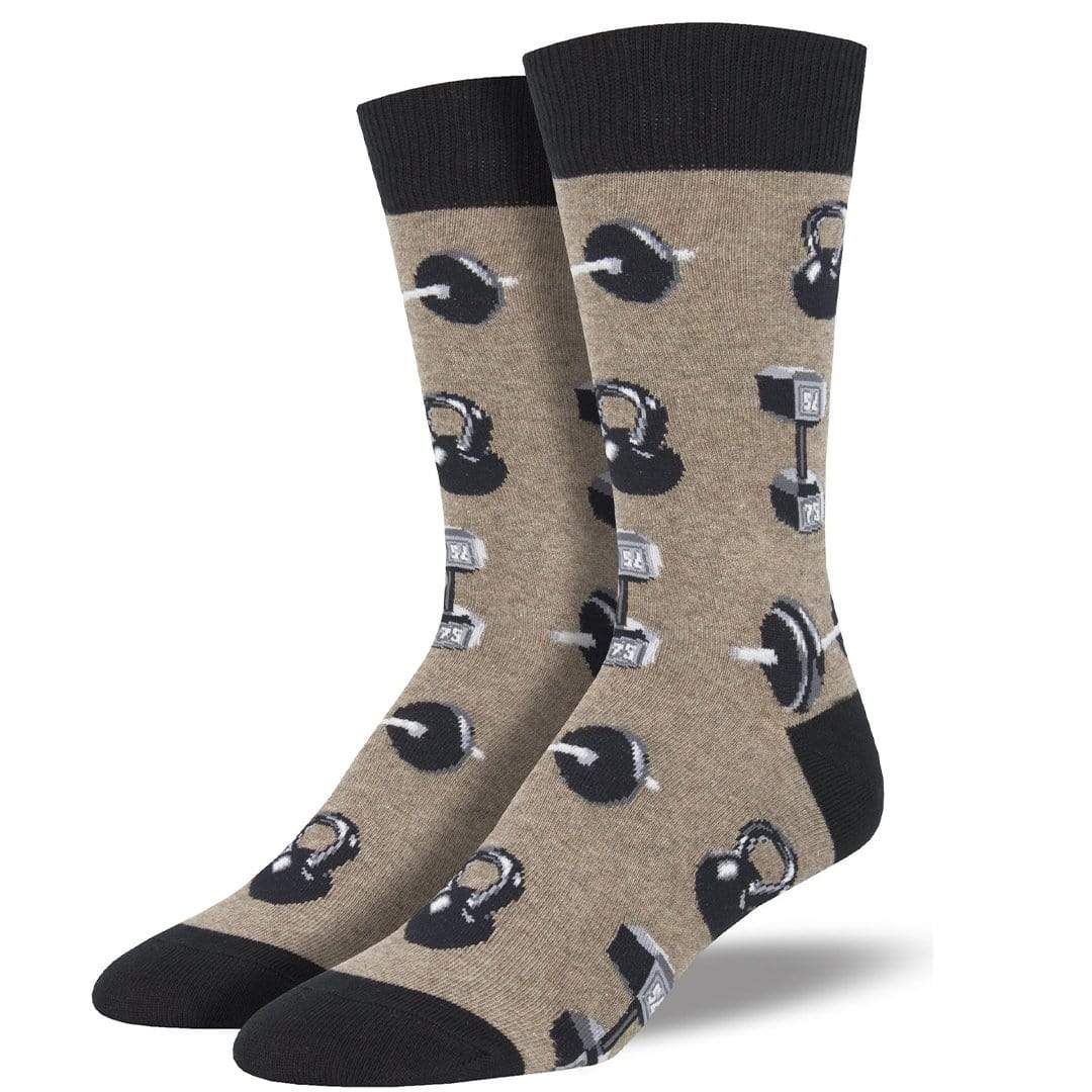 Do You Even Lift Bro Men's Crew Sock Brown