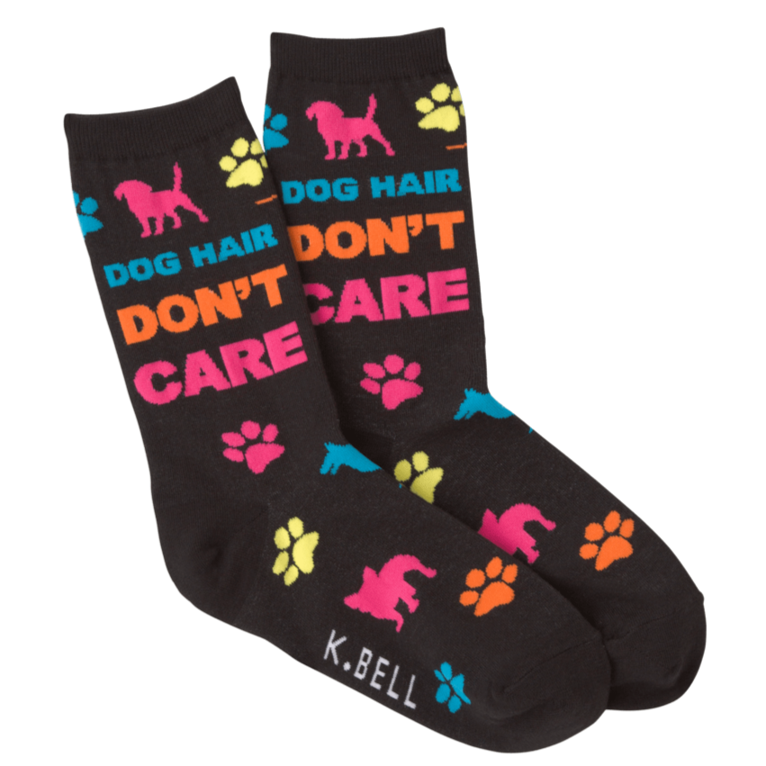 Dog Hair Don't Care Women's Crew Sock Blue
