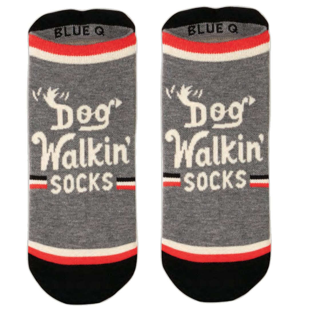 Dog Walkin' Large Ankle Socks Grey