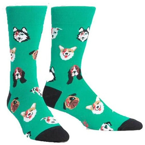 Dogs Of Rock Men's Crew Sock Green