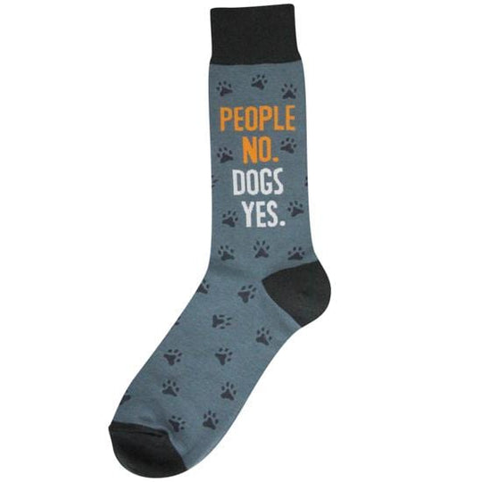 Dogs Yes Men's Crew Socks Grey