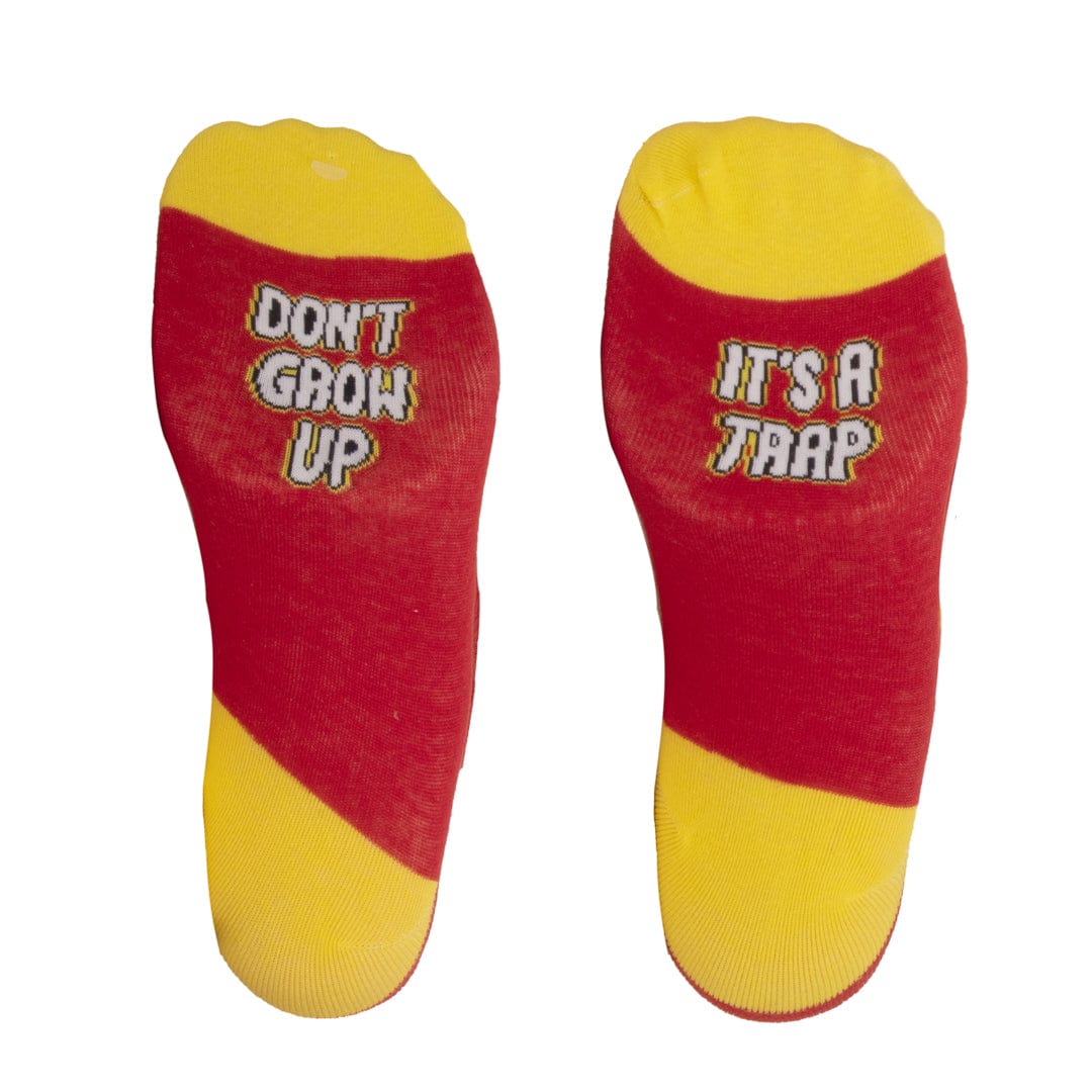 Don't Grow Up. It's a Trap Socks Unisex Crew Sock red