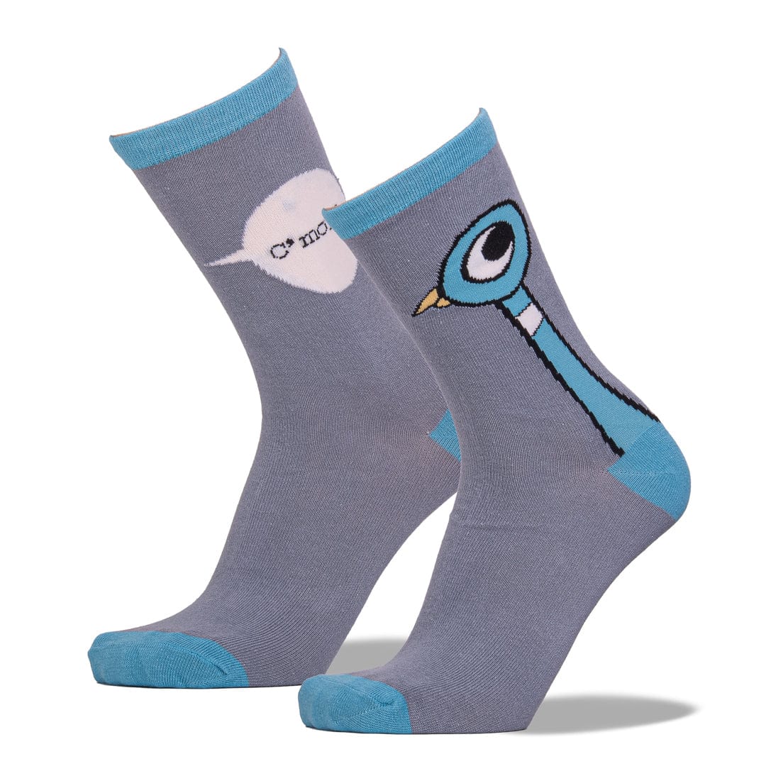 Don&#39;t Let the Pigeon Drive the Bus Socks Unisex Crew Sock Men&#39;s/Large / gray