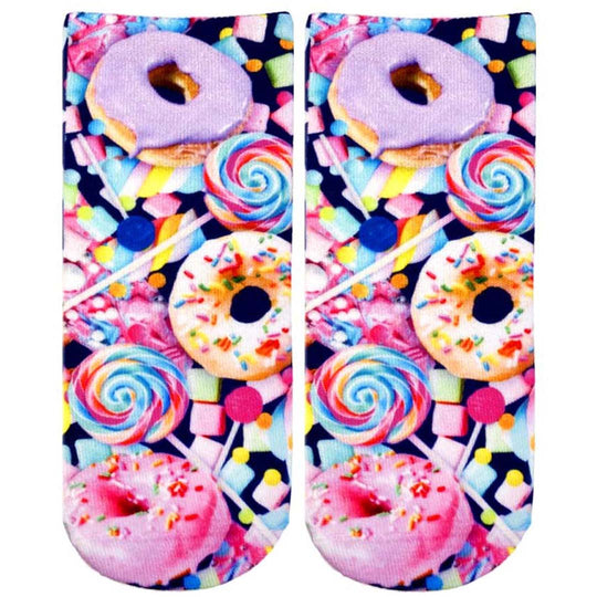 Donut and Candy Ankle Sock Pink