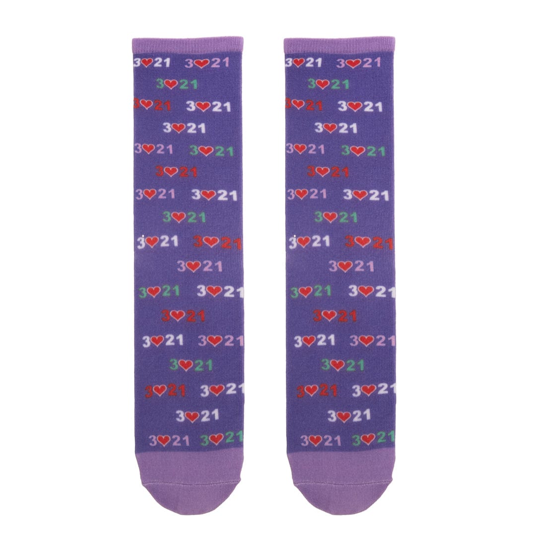 Down Syndrome Awareness Socks Unisex Crew Sock Purple