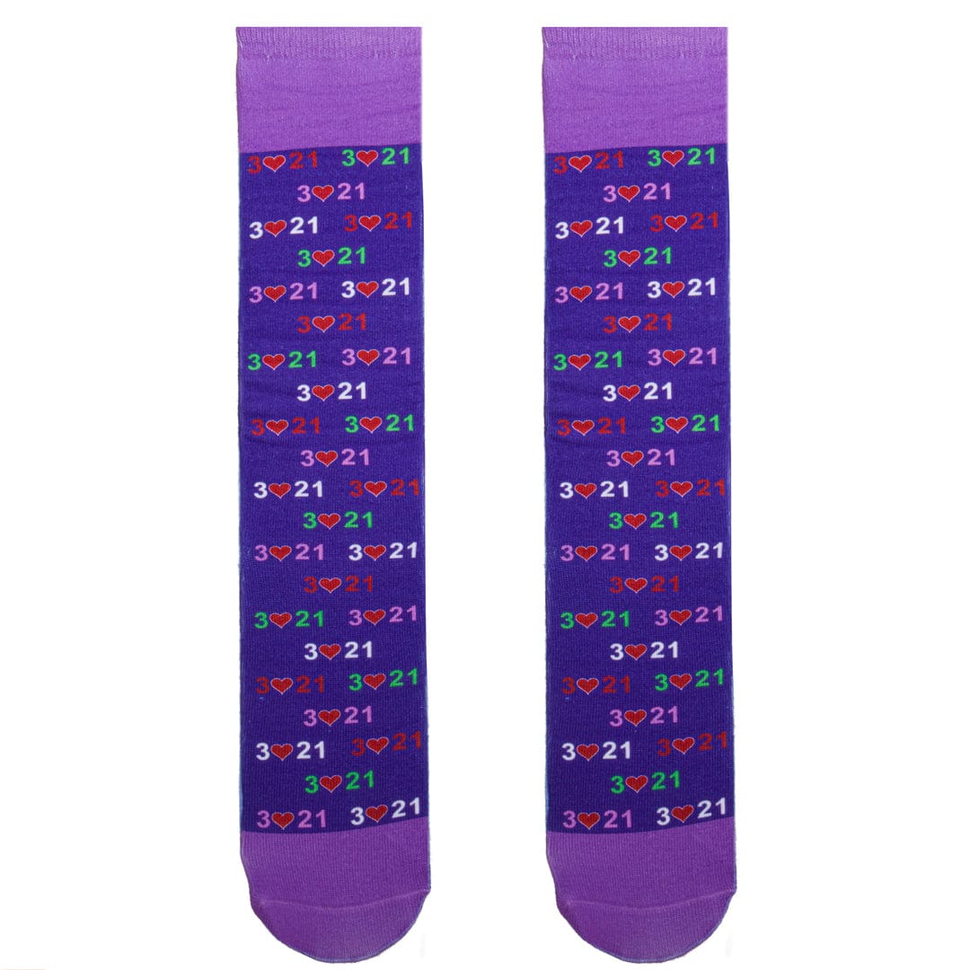 Purple Down Syndrome Awareness Socks Unisex Knee High Sock Purple