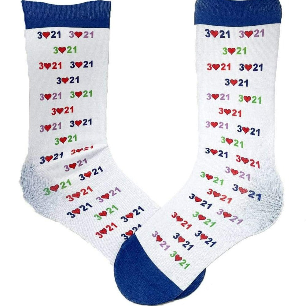 Down Syndrome Awareness White Unisex Crew Socks White