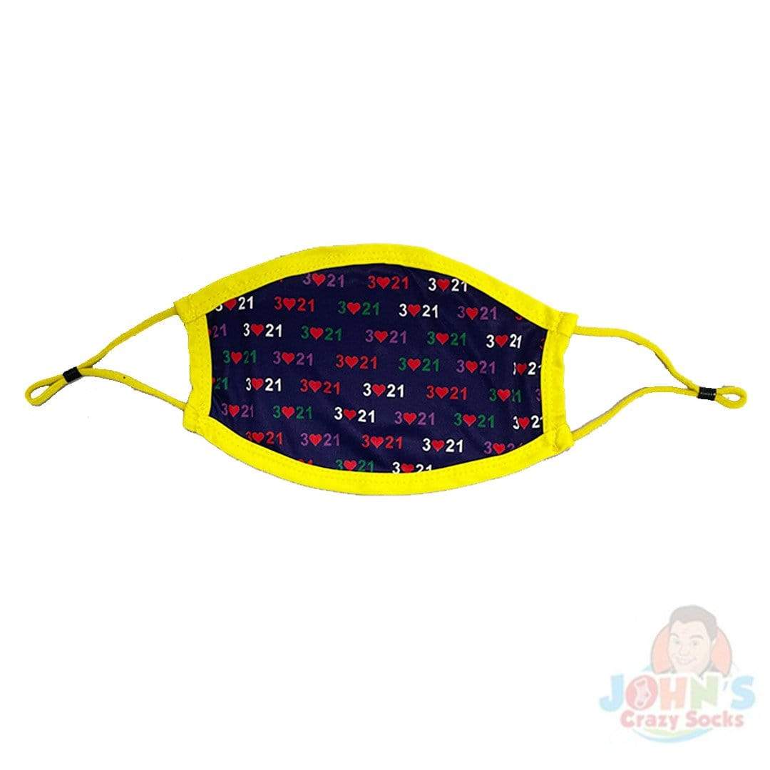 Down Syndrome Awareness Face Mask with Adjustable Ear Loops Blue