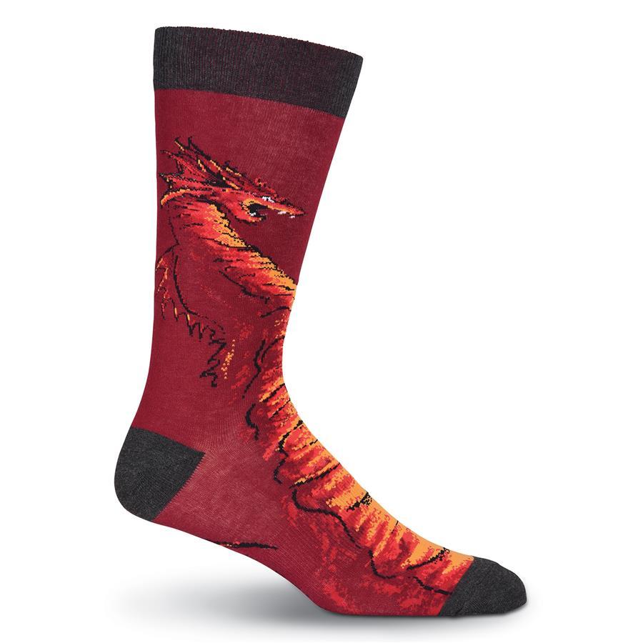 Dragon Socks Men’s Crew Sock Red
