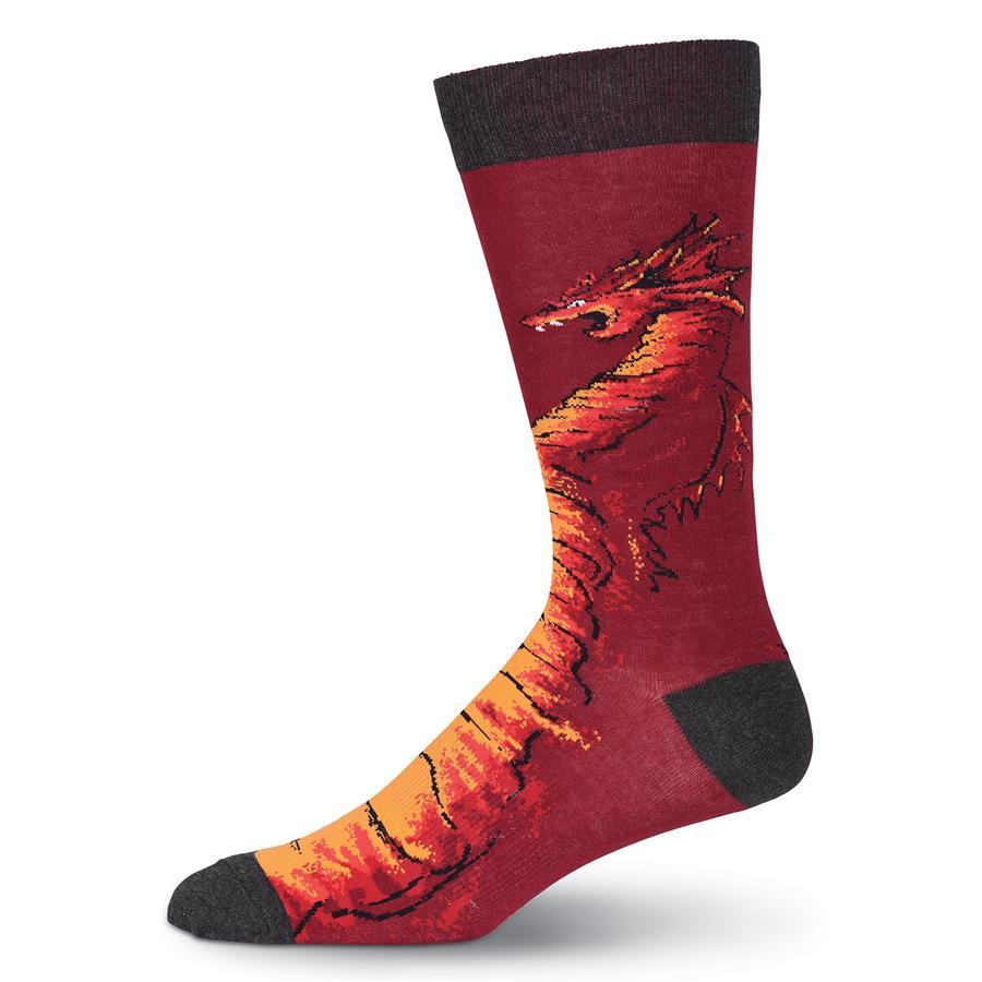 Dragon Socks Men’s Crew Sock Red