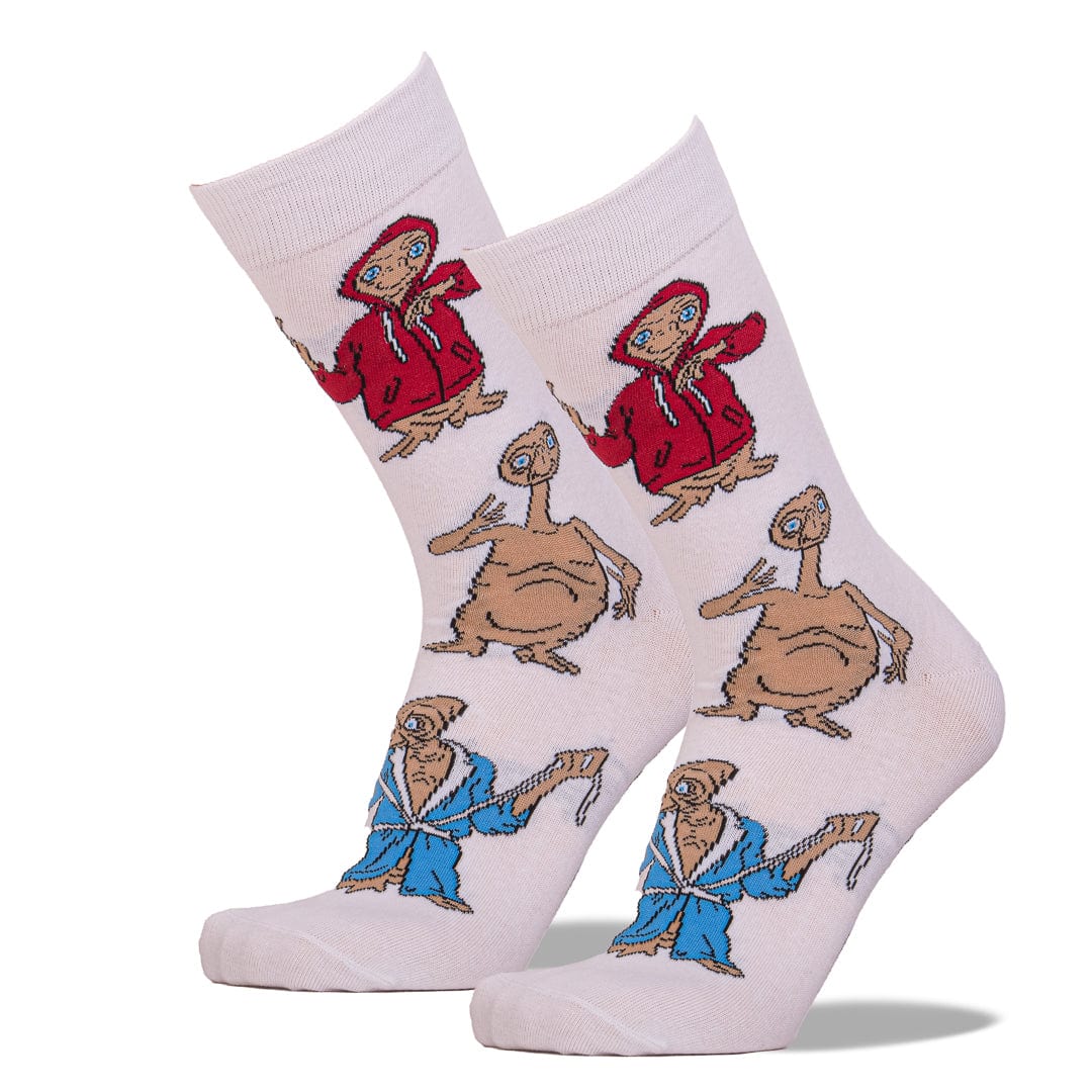E.T. Disguises Men's Crew Sock White
