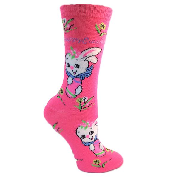 Happy Easter Socks -Women&#39;s Crew Sock Pink