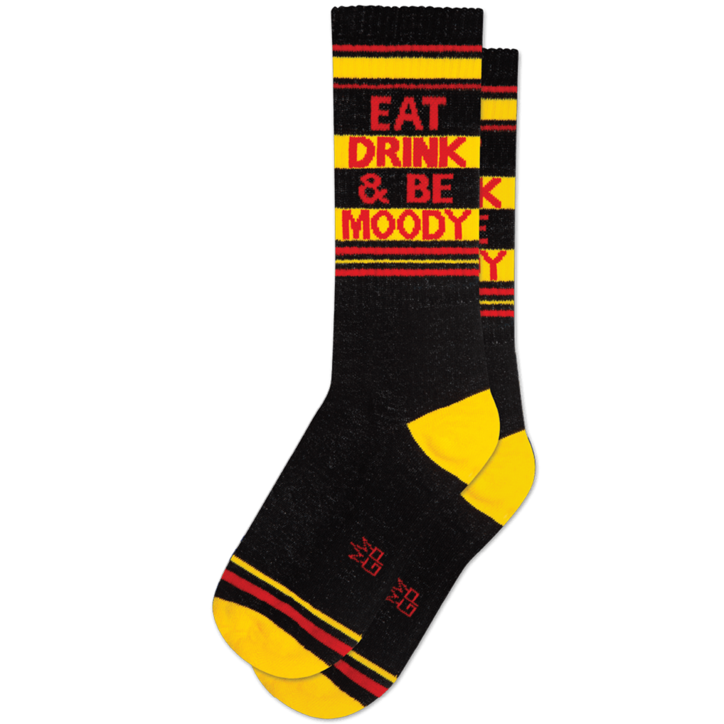 Eat Drink &amp; Be Moody Unisex Crew Sock Black