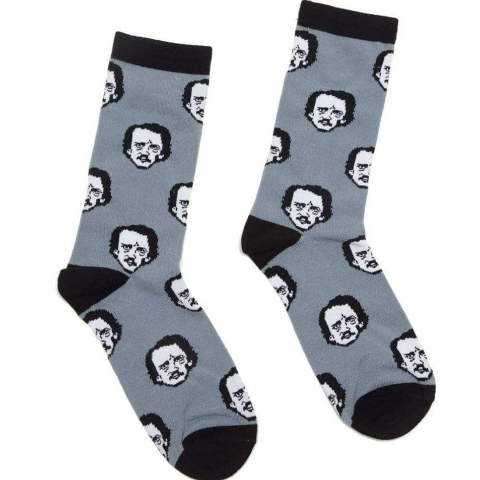 Edgar Allen Poe-Ka Dots Socks Unisex Crew Sock Men&#39;s / gray