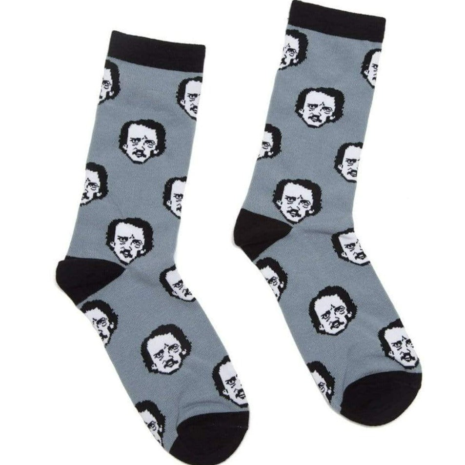 Edgar Allen Poe-Ka Dots Socks Unisex Crew Sock Men's / gray