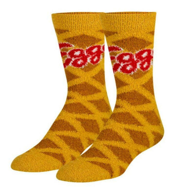 Eggo Waffles Fuzzy Women&#39;s Crew Socks Tan