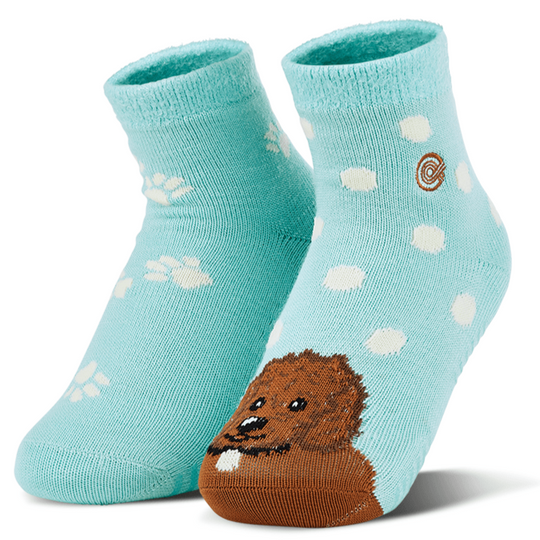 Emma Rae's Puppy Dog Fuzzy Socks Teal / Small