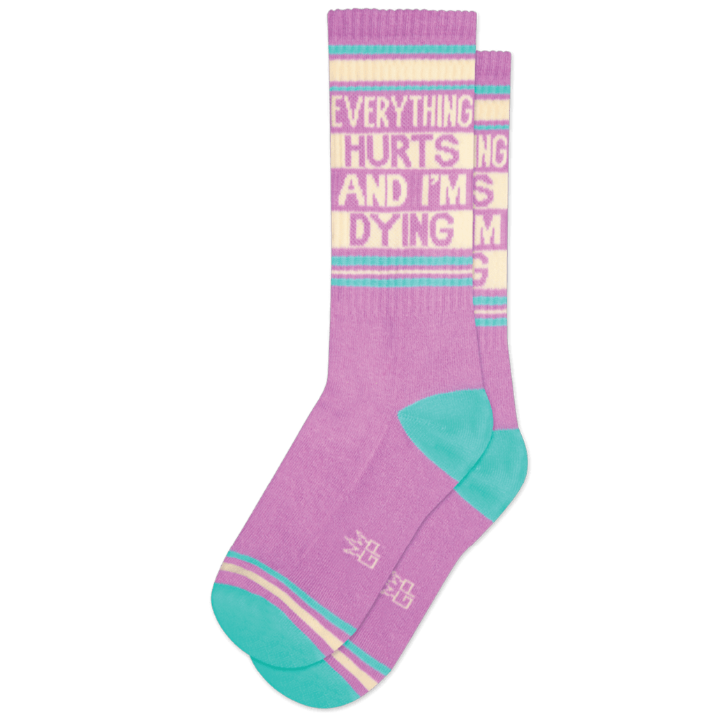 Pastel Everything Hurts and I&#39;m Dying Unisex Crew Sock Lavender