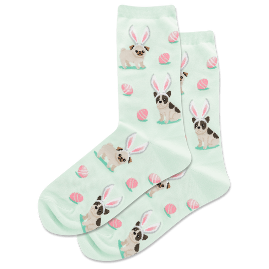 Easter Dogs Women's Crew Sock Mint