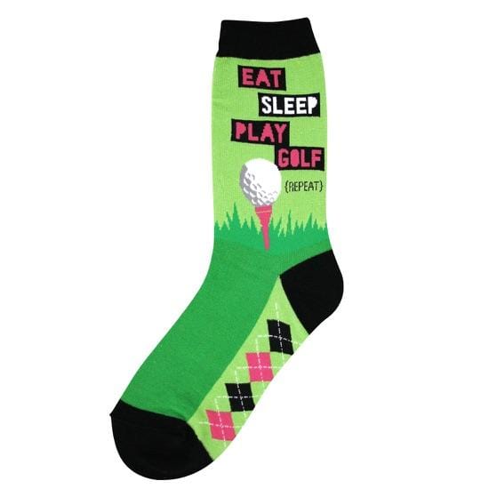 Eat Sleep Golf Women&#39;s Crew Socks Green