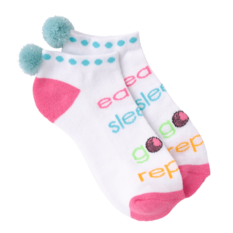 Eat, Sleep, Golf Sport Socks - Women&#39;s Ankle Sock White