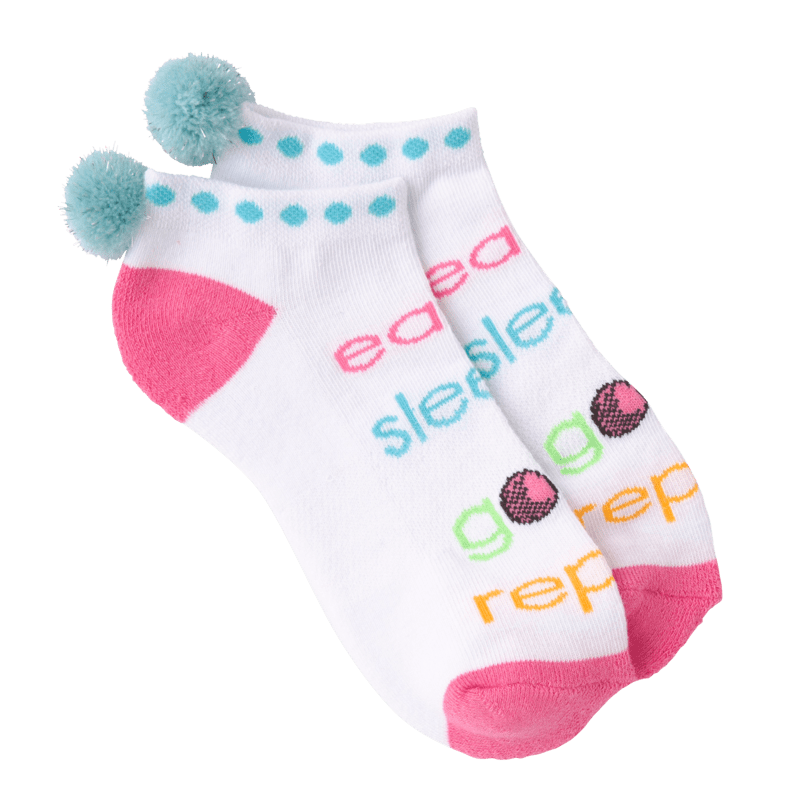 Eat, Sleep, Golf Sport Socks - Women's Ankle Sock White