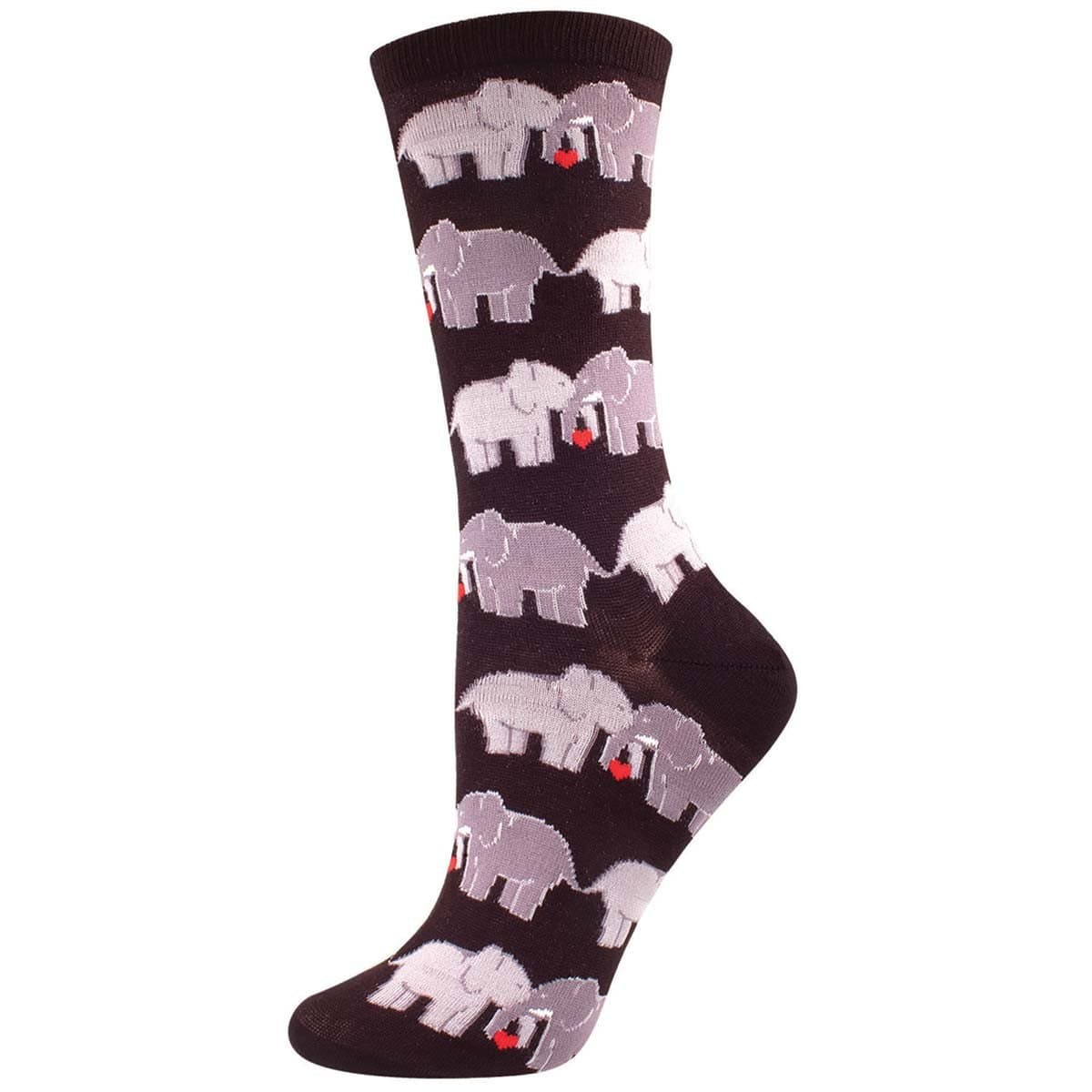 Elephant Love Women's Crew Sock Black