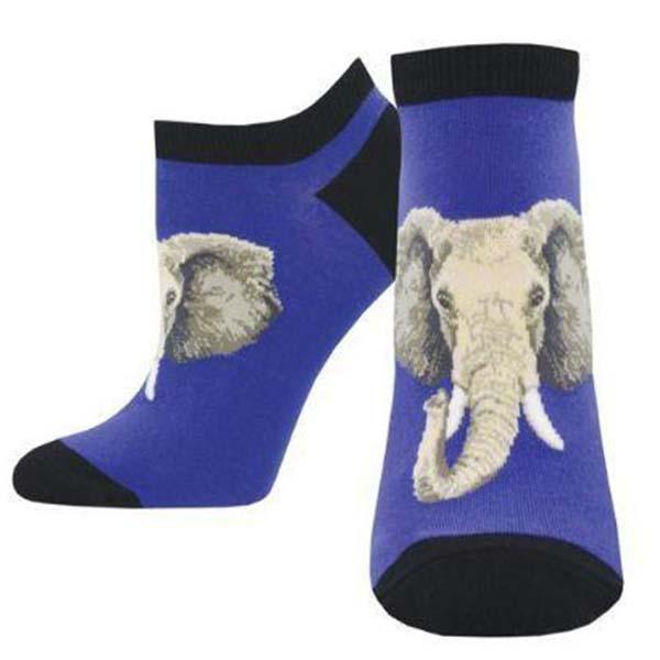 Elephant of Surprise Socks Women&#39;s No Show Sock Purple
