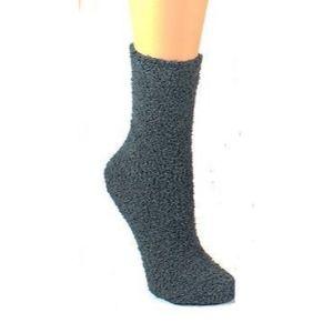 Solid Color Fuzzy Socks Women&#39;s Crew Sock Brown