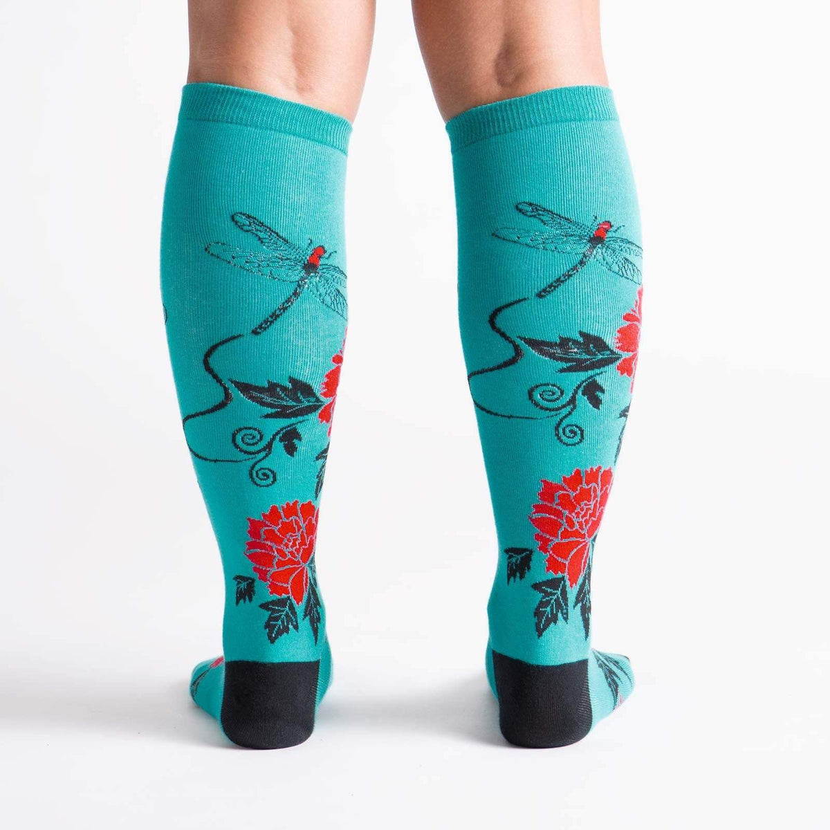 Peonies Socks Women&#39;s Knee High Sock Teal