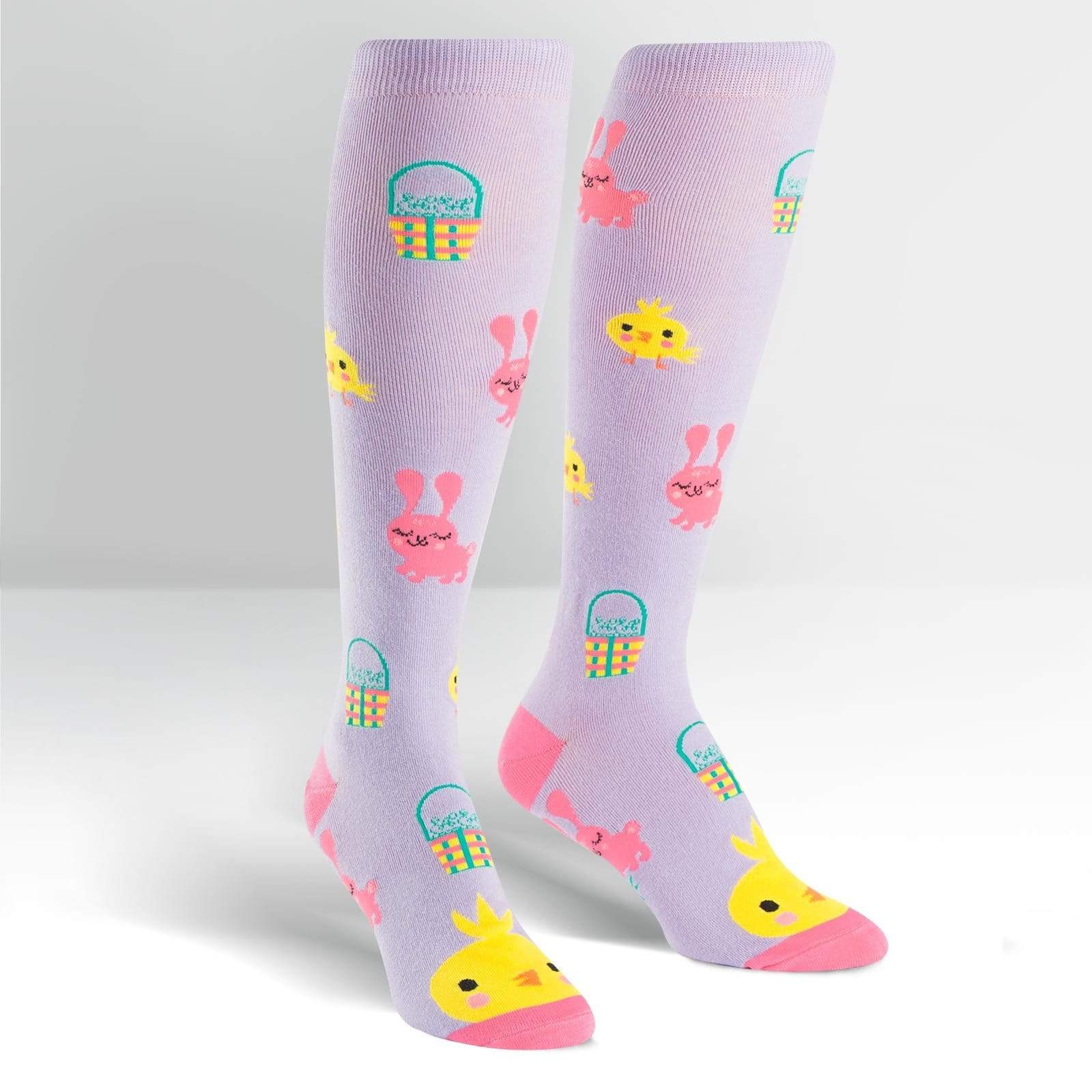Hoppy Easter Socks Women's Knee High Sock Purple