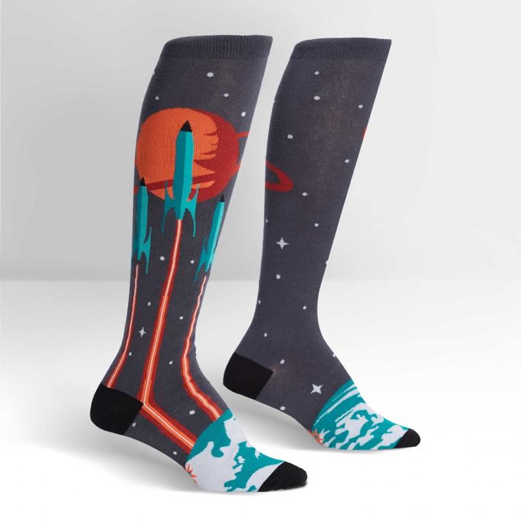 Launch from Earth Socks Women&#39;s Knee High Sock Grey