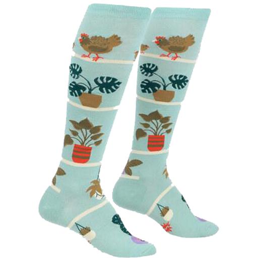 Hen and Chicks Women&#39;s Knee High Sock Blue