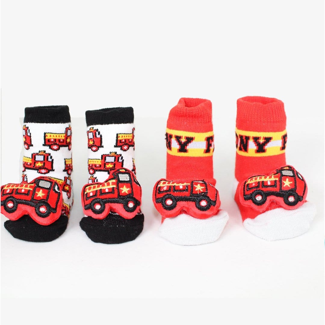 FDNY Socks  Baby Rattle Sock Red