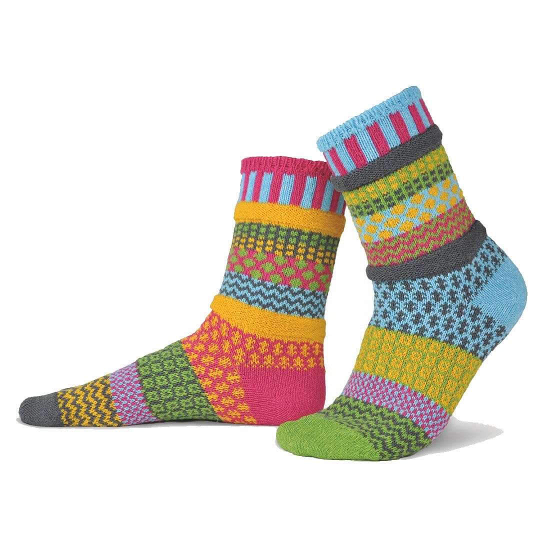 Freesia Cotton Crew Socks Small / Blue