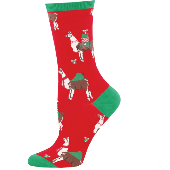 Fa La Llama Women's Crew Sock Red