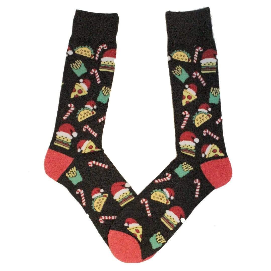 Festive Fast Food Crew Socks Black