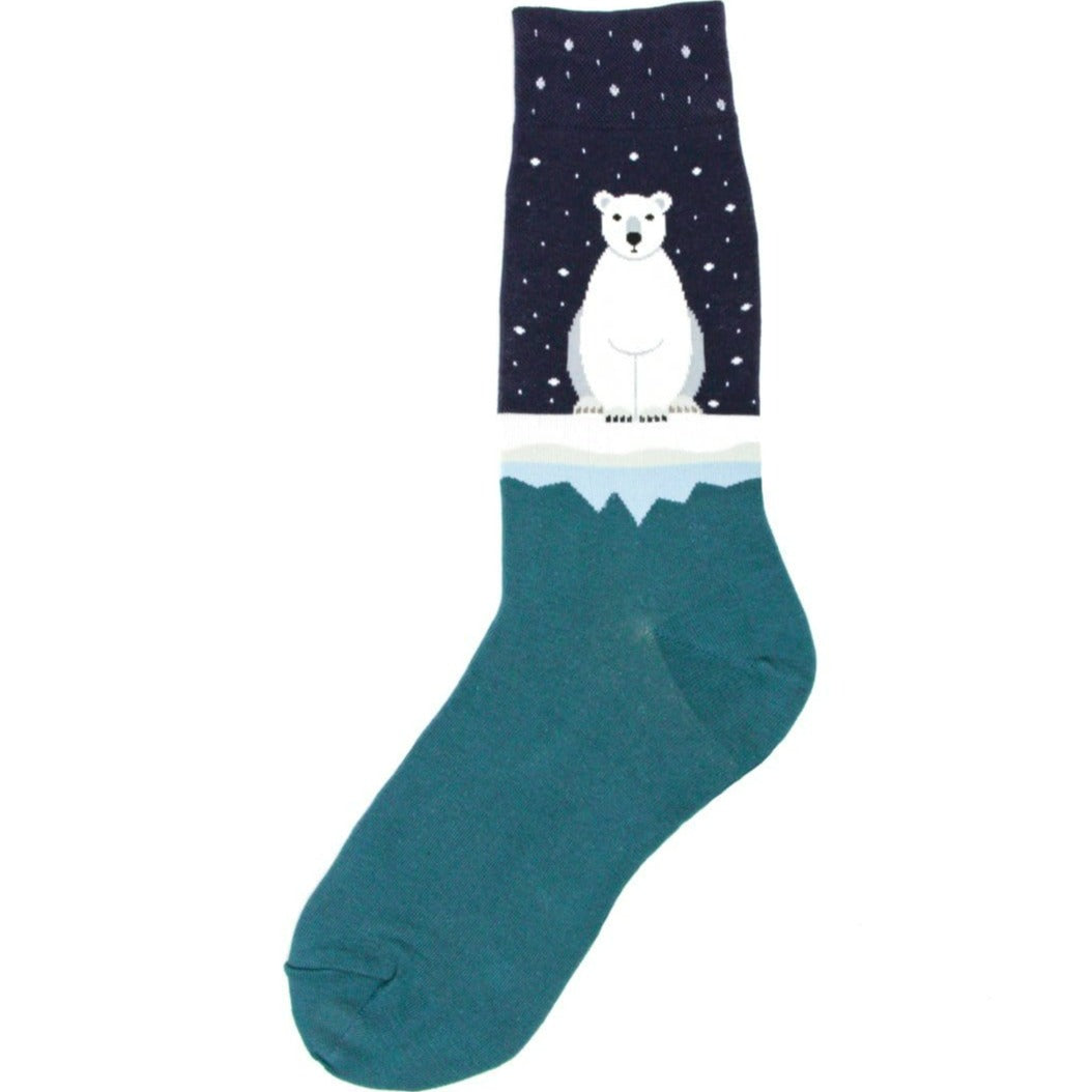 Polar Bear Sock Men’s Crew Socks blue