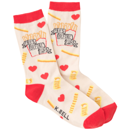 Fries Before Guys Women's Crew Socks Ivory