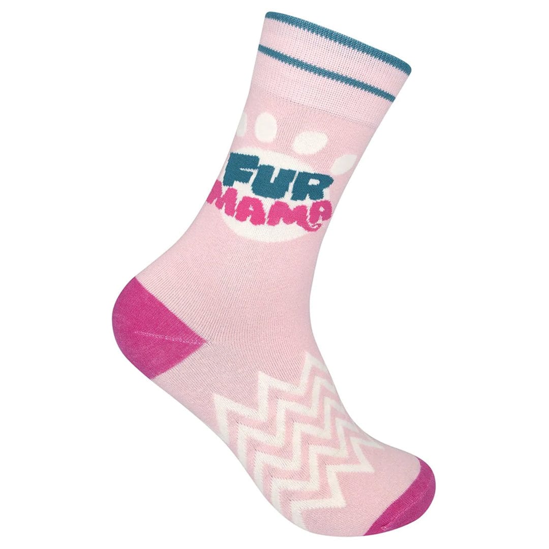 Fur Mama Crew Socks Pink