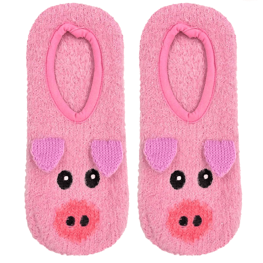Fuzzy pig discount slippers