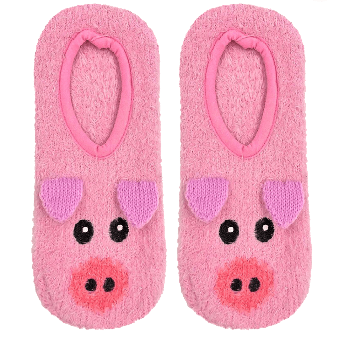 Fuzzy Pig Slipper Pink