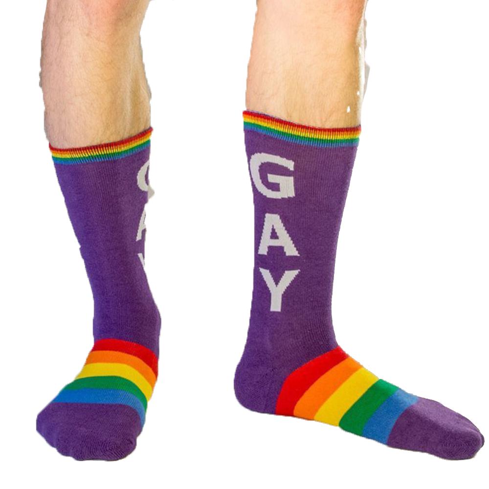 Gay Socks Unisex Crew Sock purple